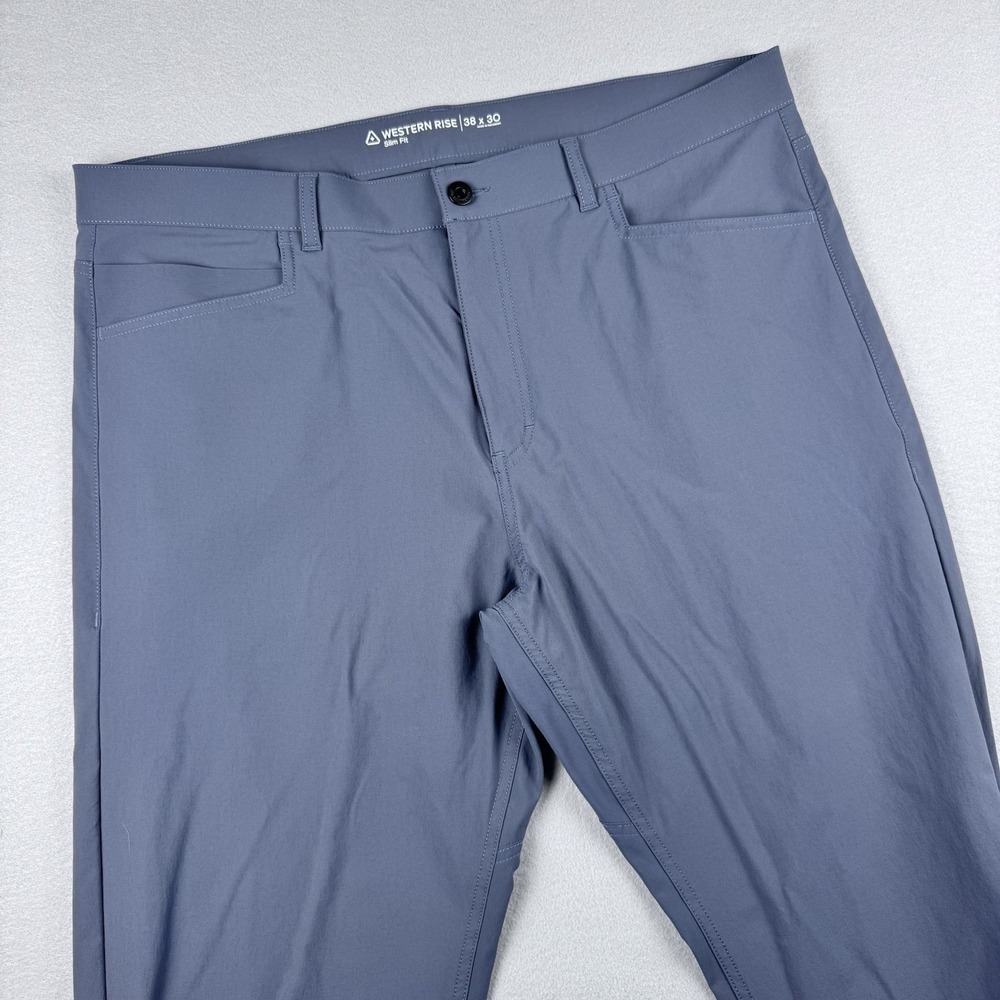 Western Rise Evolution Chino Pant Men 38x30 Blue Slim Fit Golf Performance